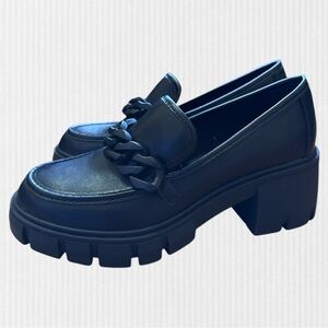 Madden Girl Chunky Black Loafers